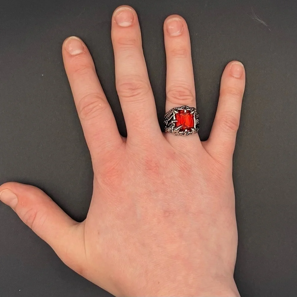 Dragon Claw Gemstone Ring Size 7